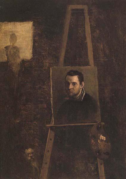  Self-Portrait on an Easel in a Workshop
